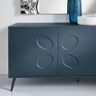 Dreitüriges Sideboard aus Melamin und MDF mit Metallgestell, hergestellt in Italien - Rialto Viadurini
