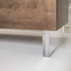 Sideboard mit 2 Türen und 2 zentralen offenen Fächern aus Melamin, hergestellt in Italien – Minnie Viadurini