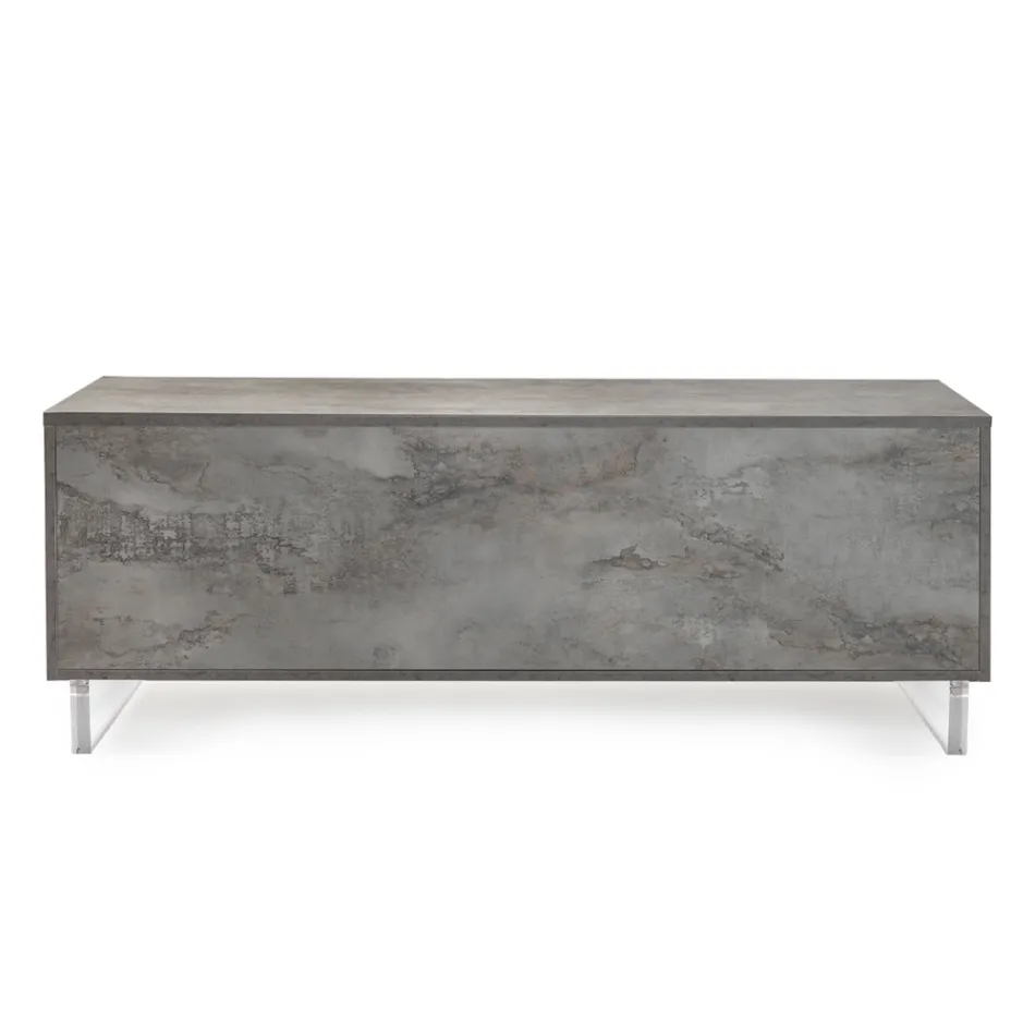 Sideboard mit 2 Türen und 2 zentralen offenen Fächern aus Melamin, hergestellt in Italien – Minnie Viadurini