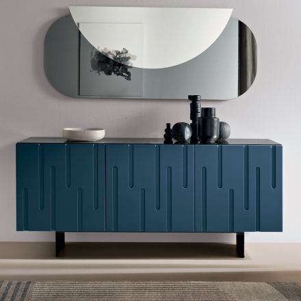 Sideboard mit 3 Push-Pull-Türen aus MDF, hergestellt in Italien - Fabrizia Viadurini