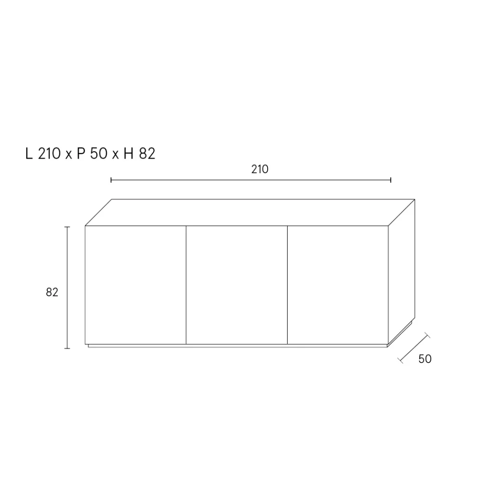 Sideboard mit 3 Türen und 3 Einlegeböden, Dekor aus Gussaluminium - Scorpion Viadurini