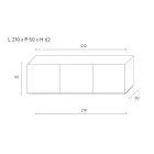 Sideboard mit 3 Türen und 3 Einlegeböden, Dekor aus Gussaluminium - Scorpion Viadurini