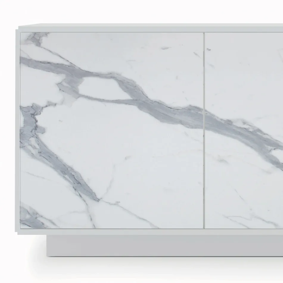 Sideboard mit 3 Türen und lackierter und laminierter Struktur, hergestellt in Italien – Ferrara Viadurini