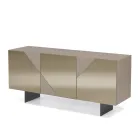 Sideboard mit 3 lackierten MDF-Türen mit Spiegelglasabdeckung - Diletta Viadurini
