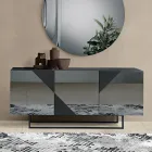 Sideboard mit 3 lackierten MDF-Türen mit Spiegelglasabdeckung - Diletta Viadurini