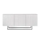 Sideboard mit 3 Türen aus MDF, lackiert mit PVC-Beschichtung, hergestellt in Italien - Dorotea Viadurini