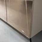 Sideboard mit 3 Spiegelglastüren und Metallgestell - Eleonora Viadurini