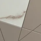 Sideboard mit 4 Türen aus lackiertem MDF mit Pantograph und Glaseinsätzen in Marmoroptik - Danila Viadurini