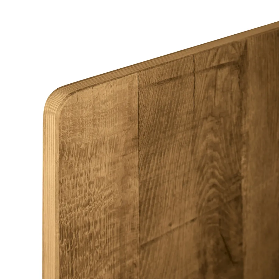 Wohnzimmer-Sideboard mit 3 Türen in geknoteter Eiche, Country-Optik, hergestellt in Italien – Arne Viadurini