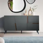 Wohnzimmer-Sideboard mit 3 Türen aus lackiertem MDF, hergestellt in Italien - Elena Viadurini