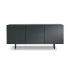 Wohnzimmer-Sideboard mit 3 Türen aus MDF, lackiert mit PVC-Beschichtung, hergestellt in Italien - Desideria Viadurini