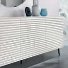 Wohnzimmer-Sideboard mit 3 Türen aus MDF, lackiert mit PVC-Beschichtung, hergestellt in Italien - Desideria Viadurini