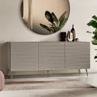 Wohnzimmer-Sideboard mit 3 Türen aus MDF, lackiert mit PVC-Beschichtung, hergestellt in Italien - Desideria Viadurini