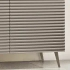 Wohnzimmer-Sideboard mit 3 Türen aus MDF, lackiert mit PVC-Beschichtung, hergestellt in Italien - Desideria Viadurini
