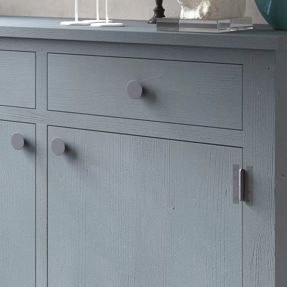 Wohnzimmer-Sideboard aus massivem Tannenholz 4 Fächer Made in Italy - Pascual Viadurini