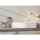 Wohnzimmer-Sideboard aus weißem MDF mit Basrelief Made in Italy - Stilea Viadurini