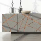 Wohnzimmer-Sideboard aus lackiertem MDF mit Flachrelief Made in Italy - Kerry Viadurini