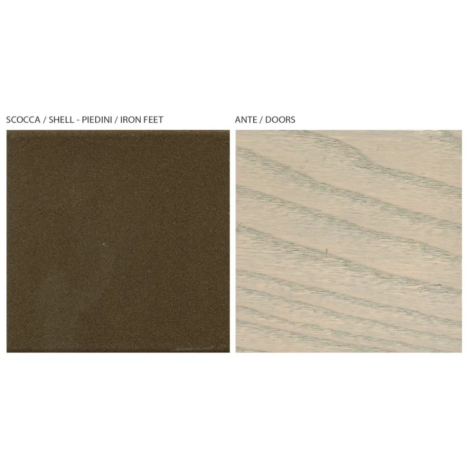 Wohnzimmer-Sideboard mit 3 Türen in Sand-Finish, hergestellt in Italien – Jan Viadurini