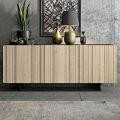Wohnzimmer-Sideboard mit 3 Türen in Sand-Finish, hergestellt in Italien – Jan