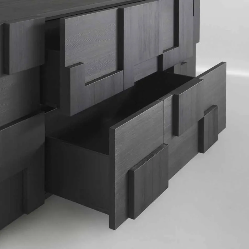 Design Anrichte gebürstet Lärchenholz wärmebehandeltem Azalee Viadurini