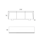 3-türiges Sideboard aus Holz mit schräger Kante und Keramikplatte - Mondolfo Viadurini