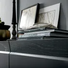 3-türiges Sideboard aus Holz mit schräger Kante und Keramikplatte - Mondolfo Viadurini