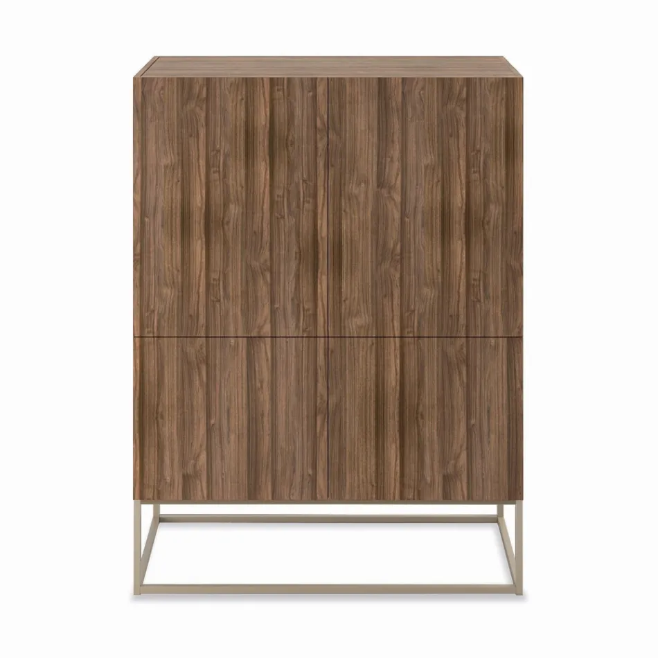 Holz-Sideboard mit Push-Pull-Türen, hergestellt in Italien – Salerno Viadurini