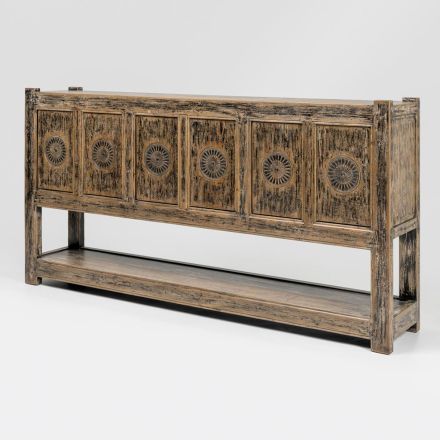 Sideboard aus Kiefernholz mit Antik-Waschung und 6 Türen - Airasca Viadurini