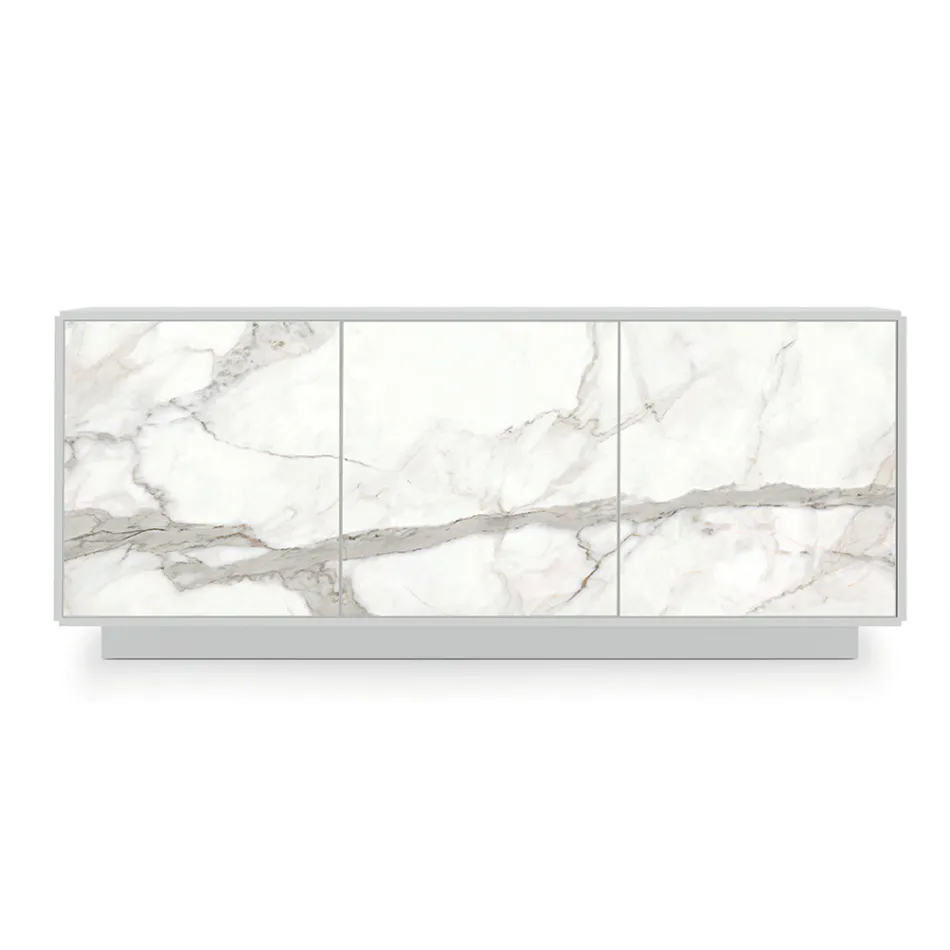 Sideboard aus lackiertem Holz mit 2 oder 3 Keramiktüren, hergestellt in Italien – Fiorenza Viadurini