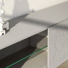 Sideboard aus hellgrauem MDF mit Glasfüßen Made in Italy - Germena Viadurini