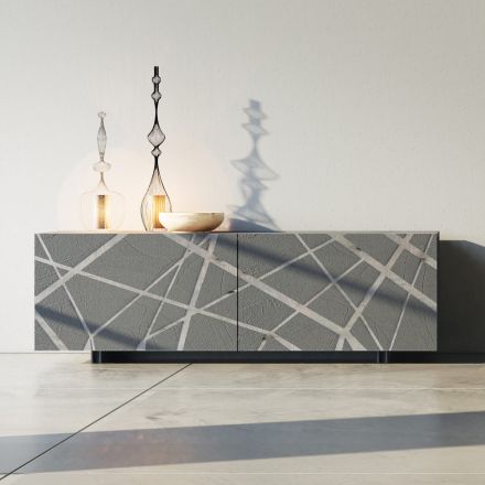 Sideboard aus matt schlammlackiertem MDF mit Sockelgestell Made in Italy - Arise Viadurini