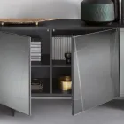 Sideboard aus Melamin mit verspiegelten Türen Made in Italy - Ester Viadurini