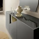 Stand-Sideboard aus Melamin mit diagonalem Schnitt, hergestellt in Italien - Seta Viadurini
