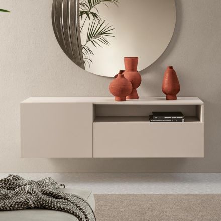 Miral Hänge-Sideboard aus Melamin in zwei Farben, hergestellt in Italien Viadurini