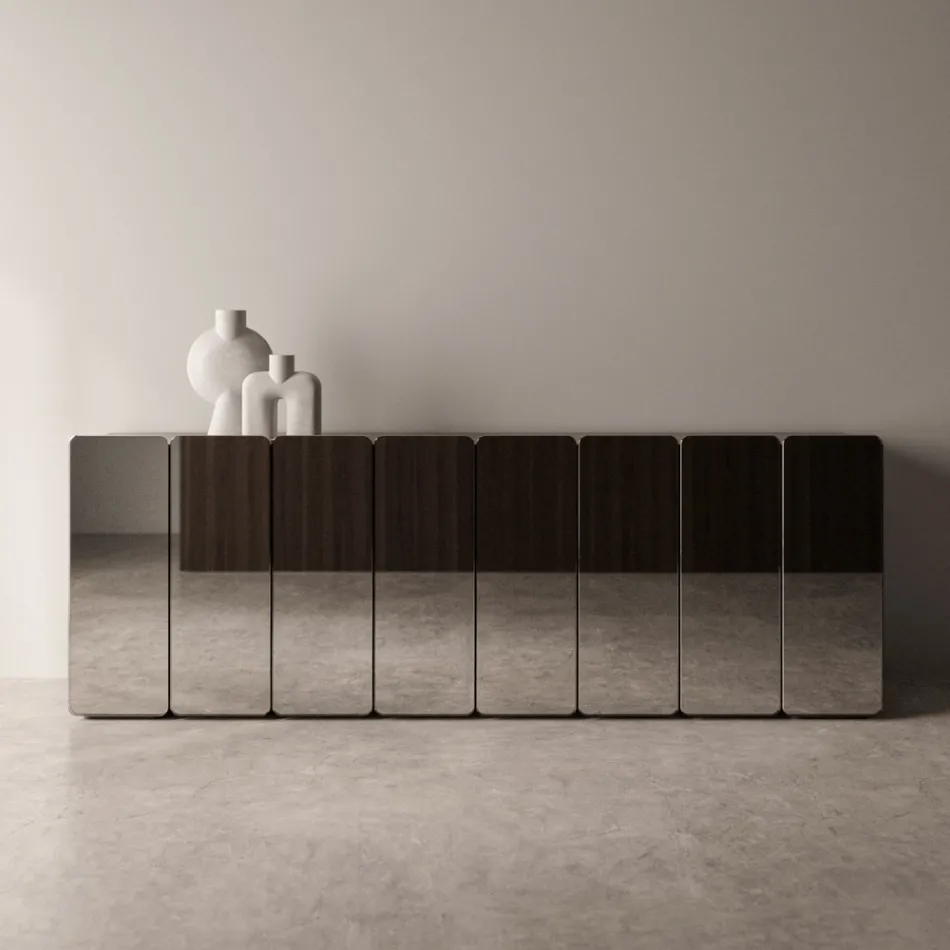 Modernes, verspiegeltes Holzsideboard mit elegantem Design, hergestellt in Italien – Ester Viadurini