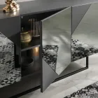 Modernes Sideboard mit verspiegelten MDF-Türen Made in Italy - Morgana Viadurini