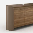 Modernes Sideboard aus Holz und gebogenem Metall, hergestellt in Italien - Rugiada Viadurini