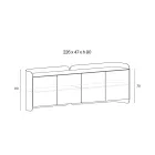 Modernes Sideboard aus Holz und gebogenem Metall, hergestellt in Italien - Rugiada Viadurini