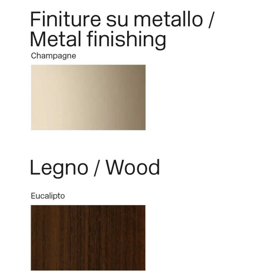 Modernes Sideboard aus Holz und gebogenem Metall, hergestellt in Italien - Rugiada Viadurini