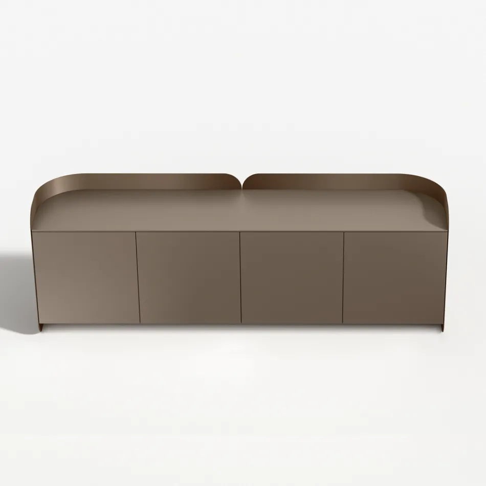 Modernes Sideboard aus Holz und gebogenem Metall, hergestellt in Italien - Rugiada Viadurini