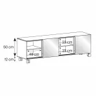 Modernes Sideboard auf Rauchglasrädern und Keramikplatte Made in Italy - Sciocca Viadurini