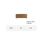 Wohnzimmer-Sideboard aus MDF und Massivholz 2 oder 3 Türen Made in Italy - Kammer Viadurini