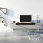 Wohnzimmer-Sideboard aus grauem MDF mit Eichenholzgehäuse Made in Italy - Giuditte Viadurini
