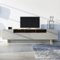 Wohnzimmer-Sideboard aus grauem MDF mit Eichenholzgehäuse Made in Italy - Giuditte