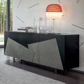 Wohnzimmer Sideboard aus lackiertem Mdf 3 Türen mit Keramikeinsätzen - Imperio