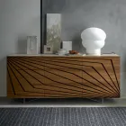 Wohnzimmer Sideboard aus lackiertem Mdf 3 Türen mit Siebdruck Intarsien - Saronno Viadurini