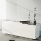 Wohnzimmer-Sideboard aus weiß lackiertem MDF mit Flachrelief Made in Italy - Acqua Viadurini