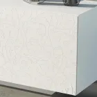 Wohnzimmer-Sideboard aus weiß lackiertem MDF mit Flachrelief Made in Italy - Acqua Viadurini