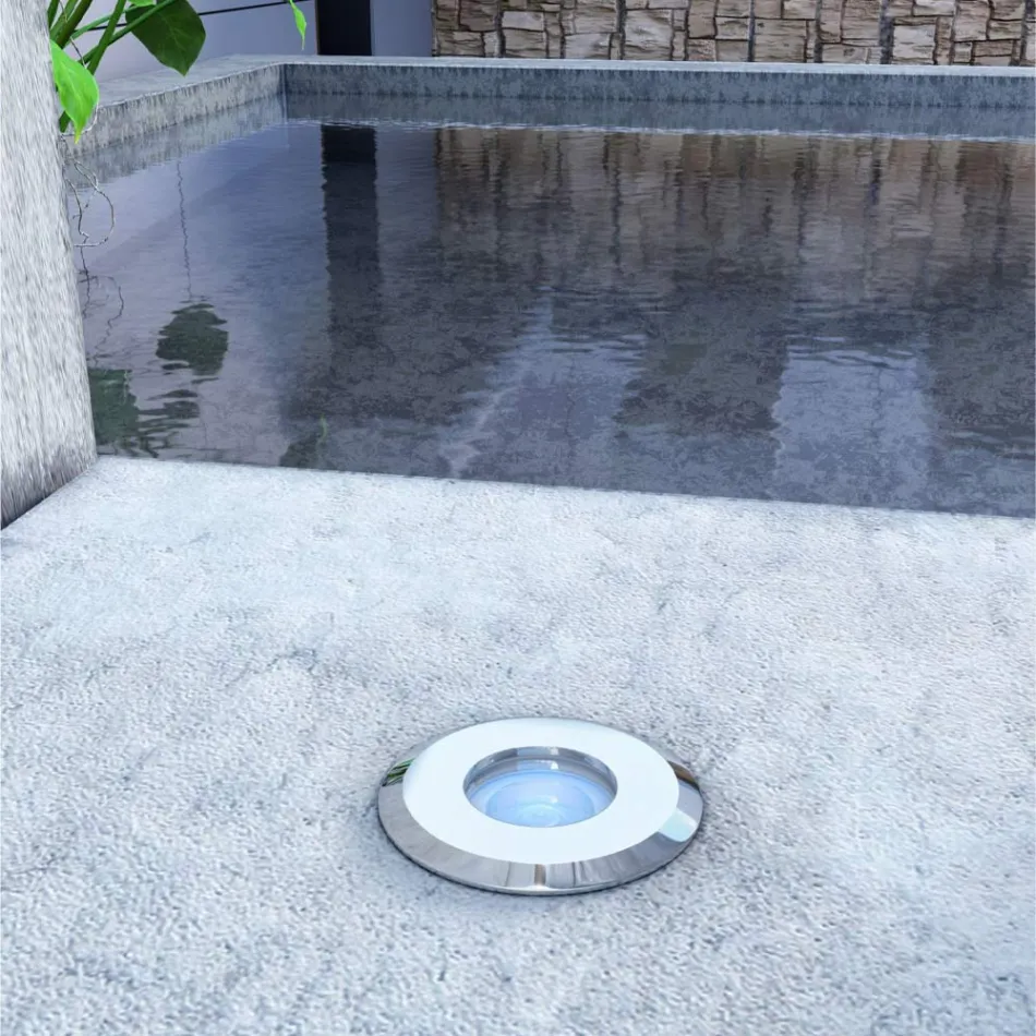 Marker 2W Led Outdoor Rundstrahler aus Edelstahl 316, 4 Stück - Solina Viadurini