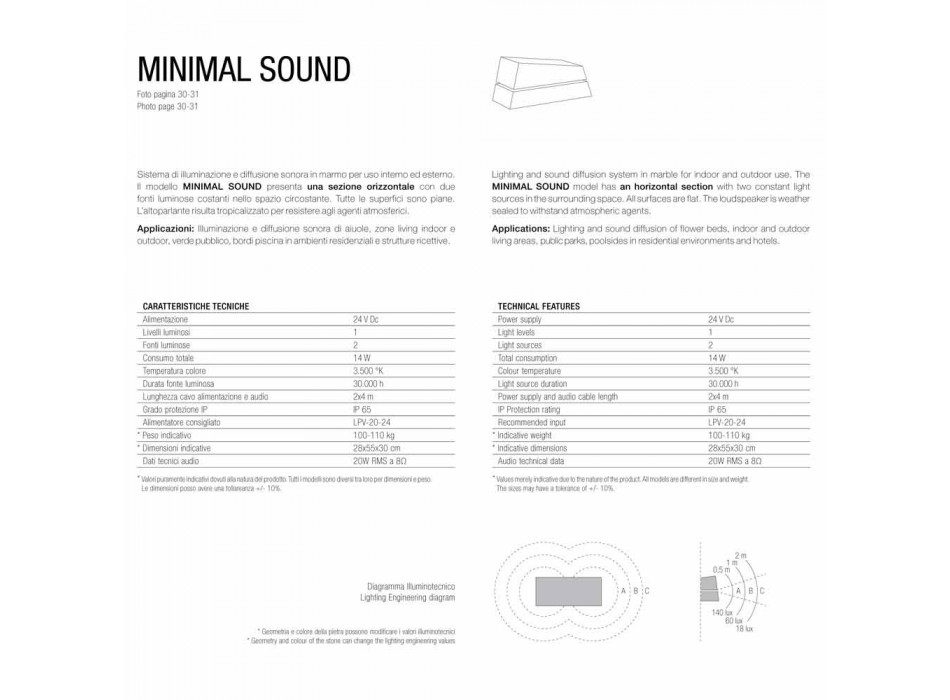 kompletter Beleuchtung Marmor von Schalldiffusor Minimal-Sound Viadurini
